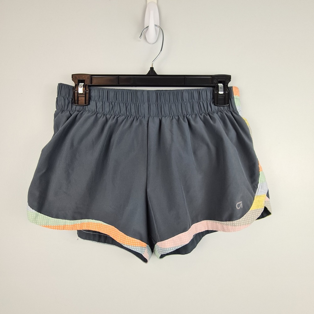 GapFit gsprint Women Small Gray Colorful Trim Running Shorts Track Gym Training